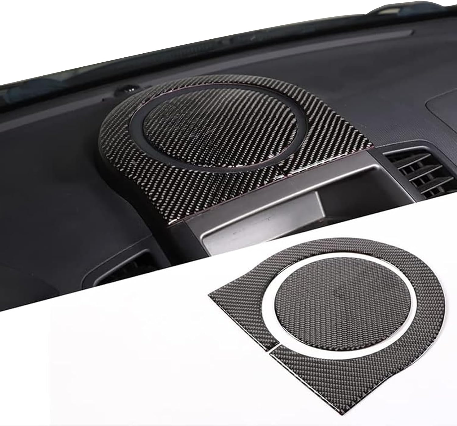 PIUGILH Car Central Control Dashboard Panel Cover Trim, Soft Carbon Fiber Inner Accessories Panel Cover Trim for Kia Soul 2009 2010 2011 2012 2013 Interior Accessories, 2Pcs (Black)