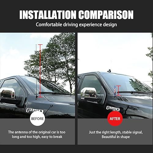 Miniatura 9 de Ajxn 1 antena de bala para automóvil y camión diseño de bandera estadounidense compatible con F150 F250 F350 Super Chevrolet Duty Raptor Dodge Ram