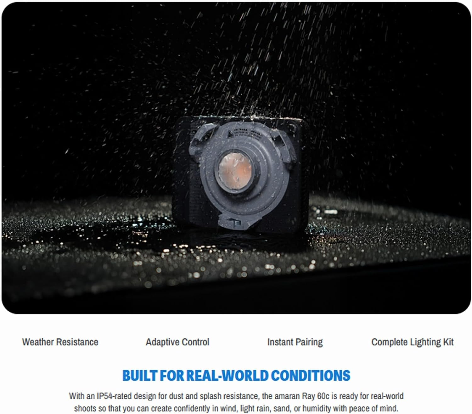 Amaran Ray 60c Full Color RGB Video Light,60W Compact Bowens Mount COB LED Light CCT 1,800K-20,000K,APP Control with Octa Dome 30 Softbox Portable Bag for Photography,Live Streaming