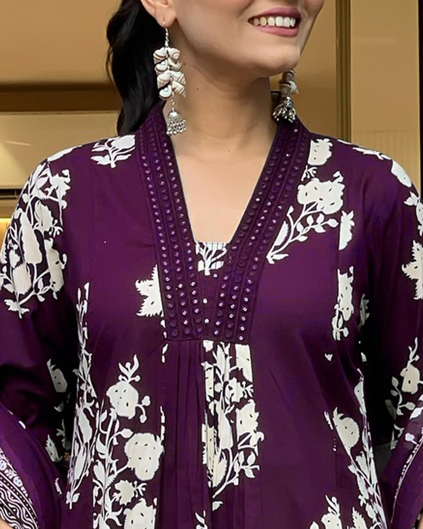 Toochki Dress For Women | Kurta Pant And Dupatta Set |Floral Printed Ethnic Dress | Three Piece Embroidered Dress | Ethnic Dress Suit Set For Women | Cotton Dress (Tkcbl-Mu-327-Wn-Etdg Parent)