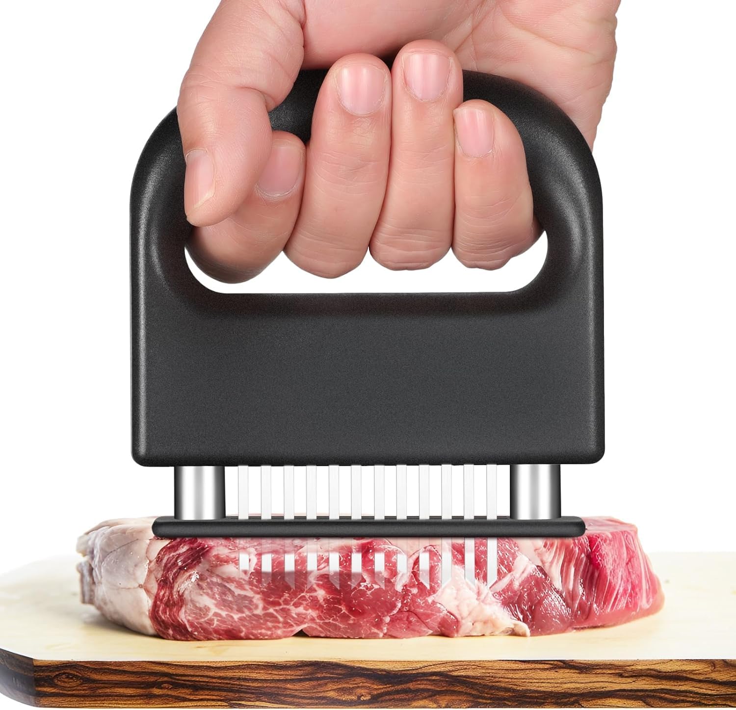Meat Tenderizer Tool, 48 Stainless Steel Ultra Sharp Needle Blades Meat Tenderizer Stapler for Tenderizing Beef, Pork, Turkey, Fish, Cooking Tool Best for Tenderizing, Marinade, BBQ