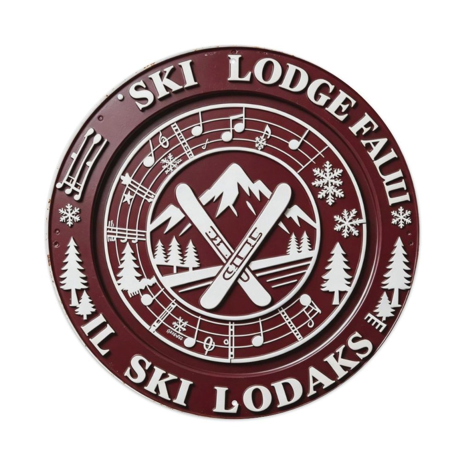 Ski Lodge Metal Tin Sign Plaque