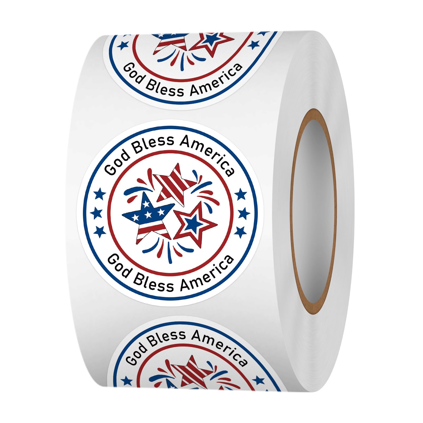 Acetiamin Patriotic Stickers Roll, 500Pcs 1.5 inch Star American Flag Design Label for 4th of July Independence Day Memorial Day Decorations Patriotic