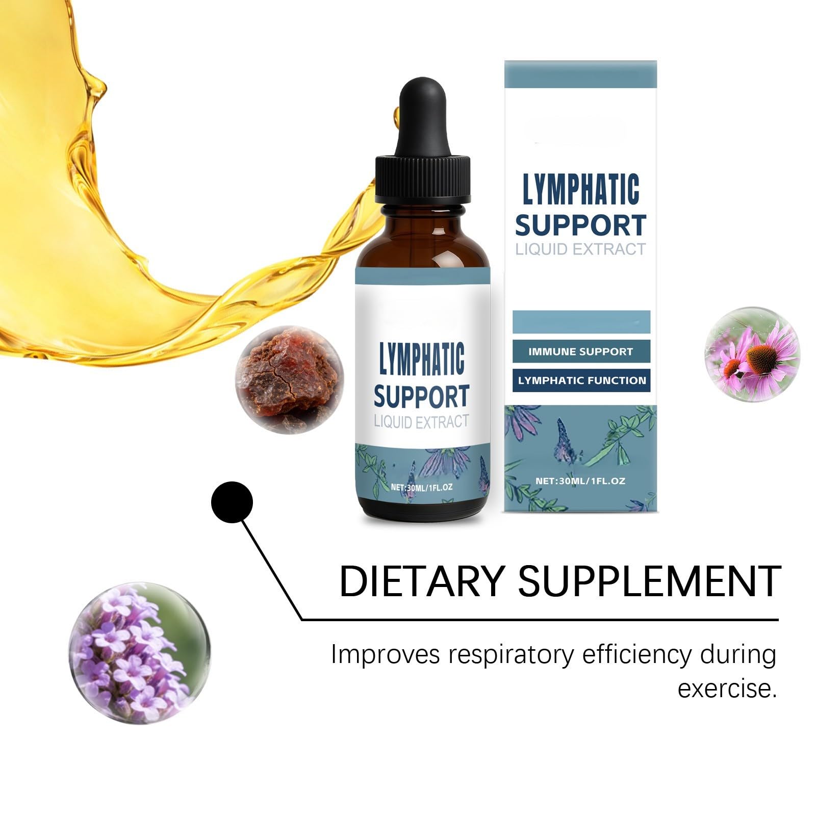 Supporto linfatico liquido/cura delicata/supporta l'immunità e la vitalità,3Pcs