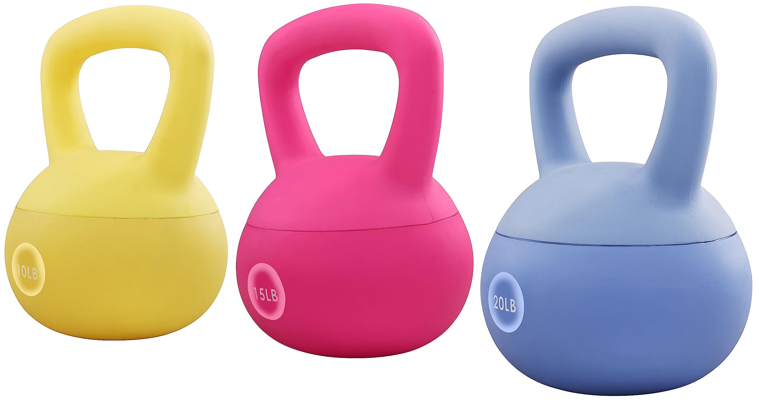 Signature Fitness Soft Kettlebells - Sea and Iron Sand Filled Weights for Women and Men - Color Coded Soft Vinyl Kettlebells, Multiple Sizes