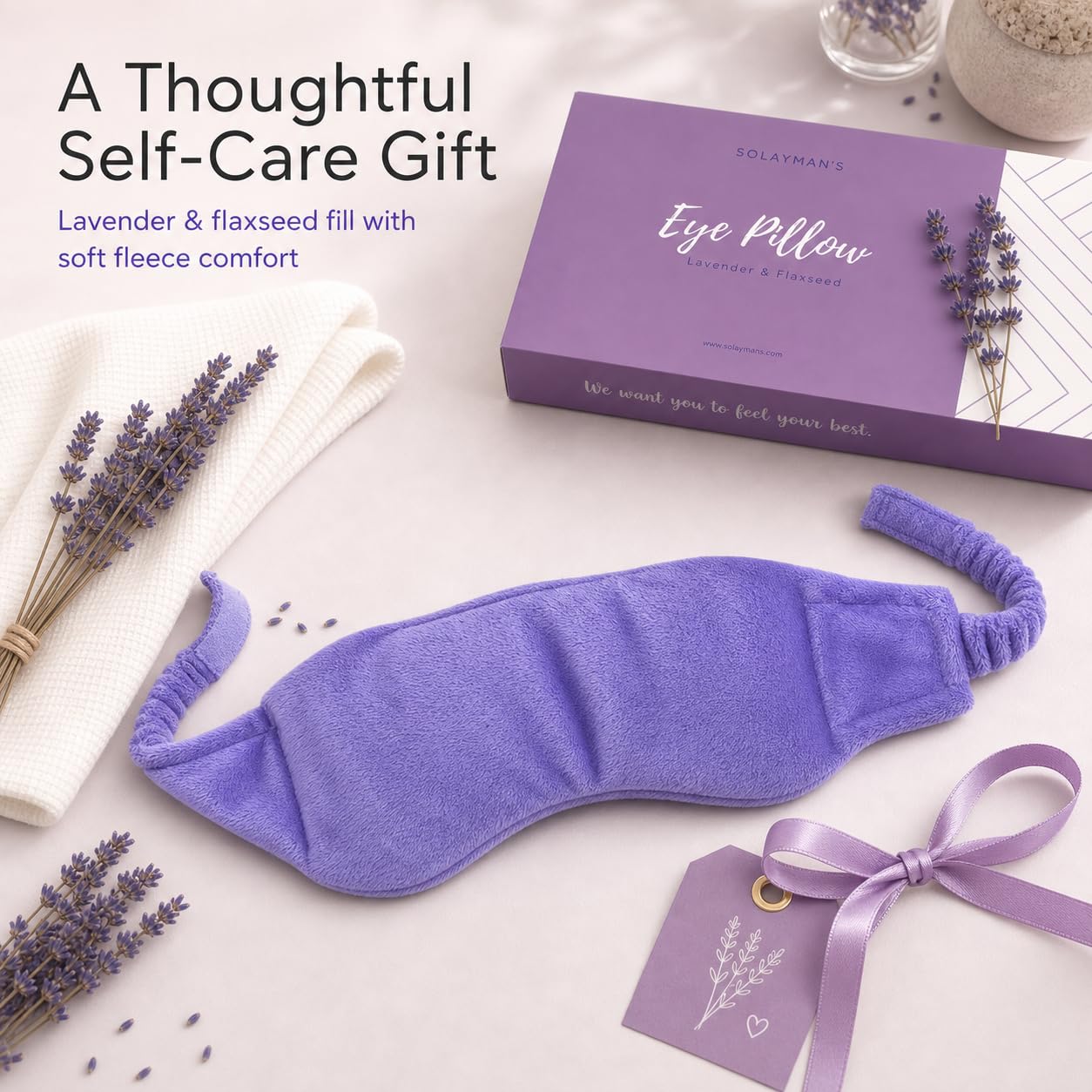 Weighted Lavender Eye Mask for Sleeping, Relaxation, Meditation & Self-Care – Aromatherapy Lavender Eye Pillow – Calming Spa Gift for Women, Men, Mom, Dad — Amazon image 4