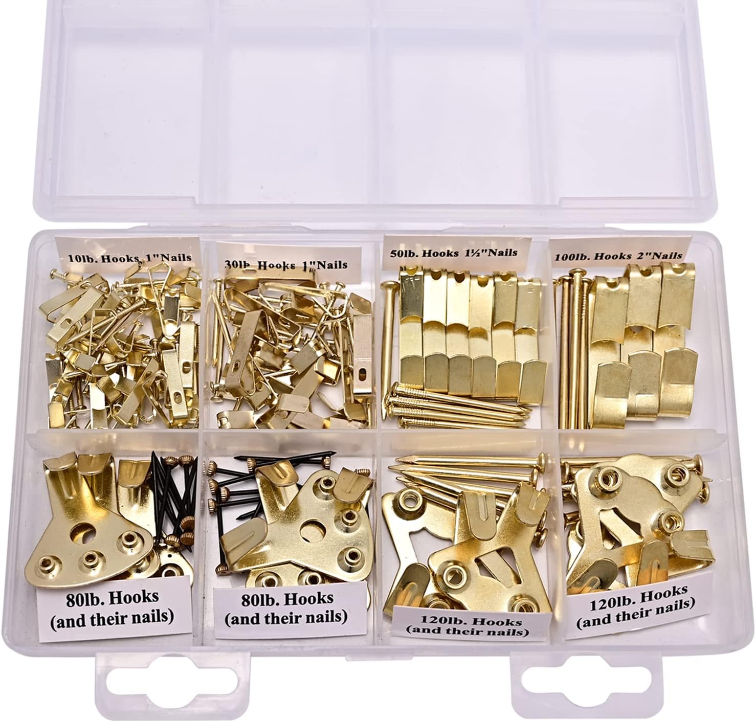 Picture Hanging Kit, Variety of Picture Hangers, Heavy Duty Picture Hanging Hooks with Nails for Photo Frames Wall Mounting 156pcs