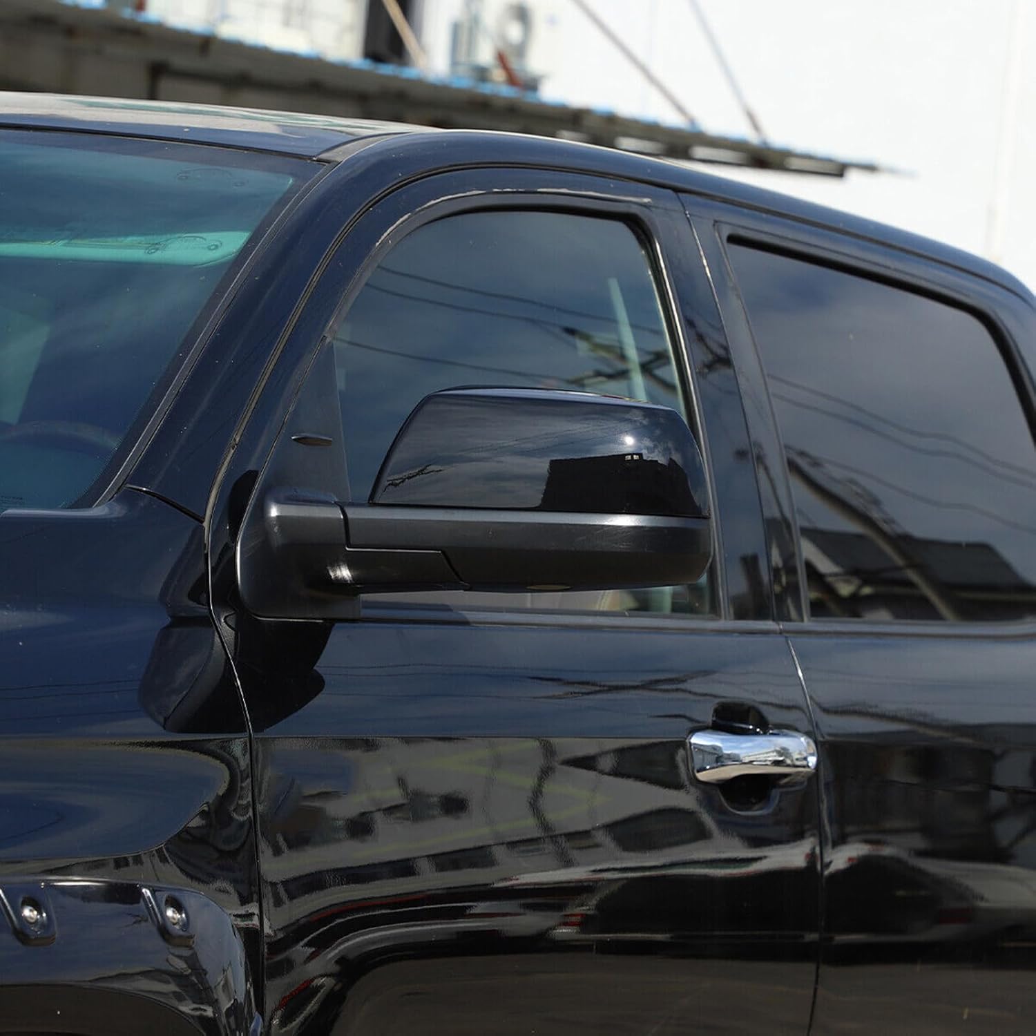 Driver & Passeger Side Gloss Black Mirror Cap Cover fits For Toyota Tundra Sequoia 2007-2021 Repace 87915-0C040 87945-0C020