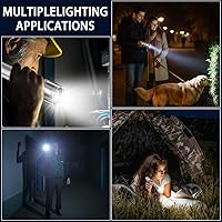 Vista 8 de StarLume Linternas LED recargables de alto lúmenes, 90000lm linterna EDC súper brillante, zoomable, 5 modos, impermeable, potente luz táctica