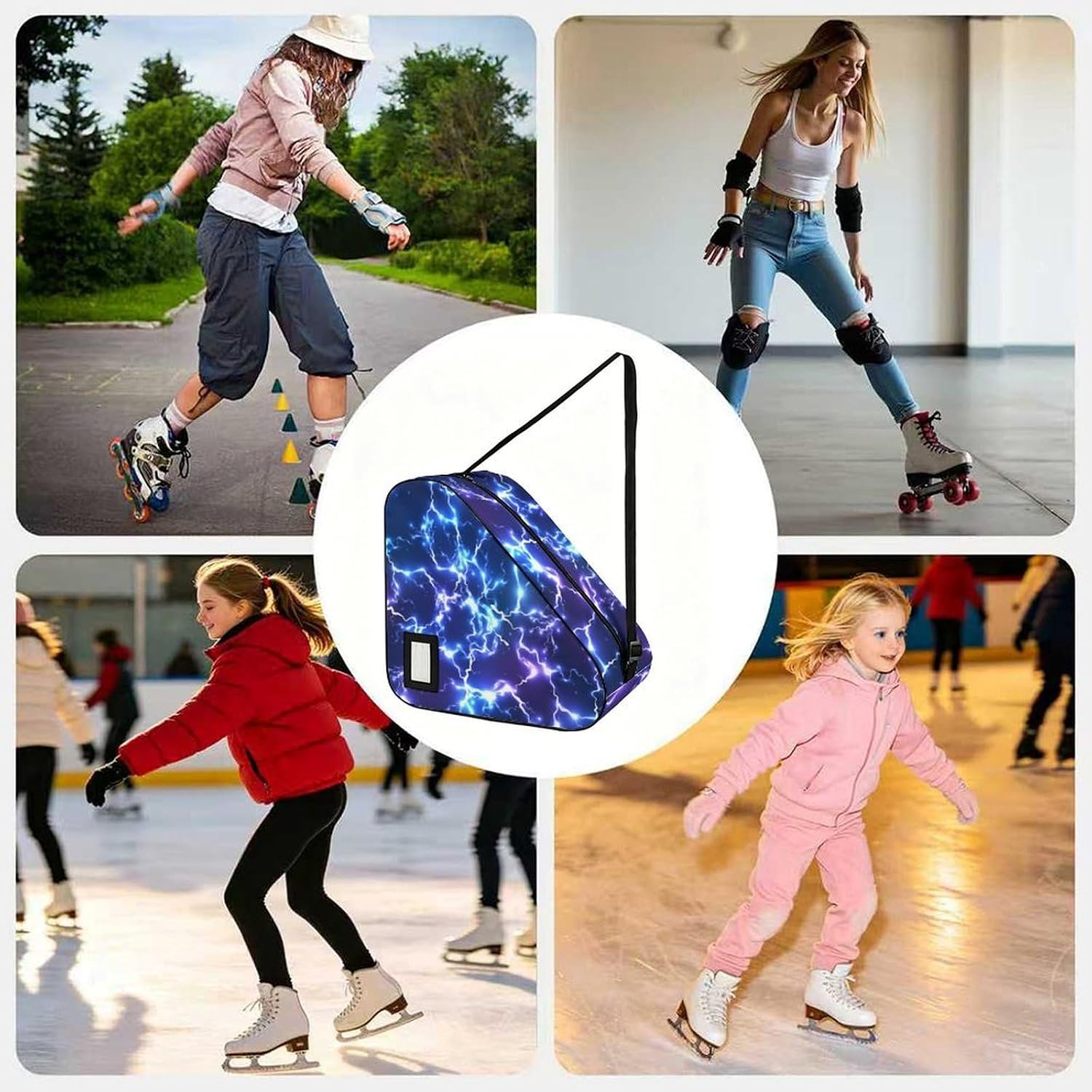 Skate Bag For Ice Roller Inline Skates With Adjustable Shoulder Strap, Waterproof & Durable Skate Accessories for Women Men Adults