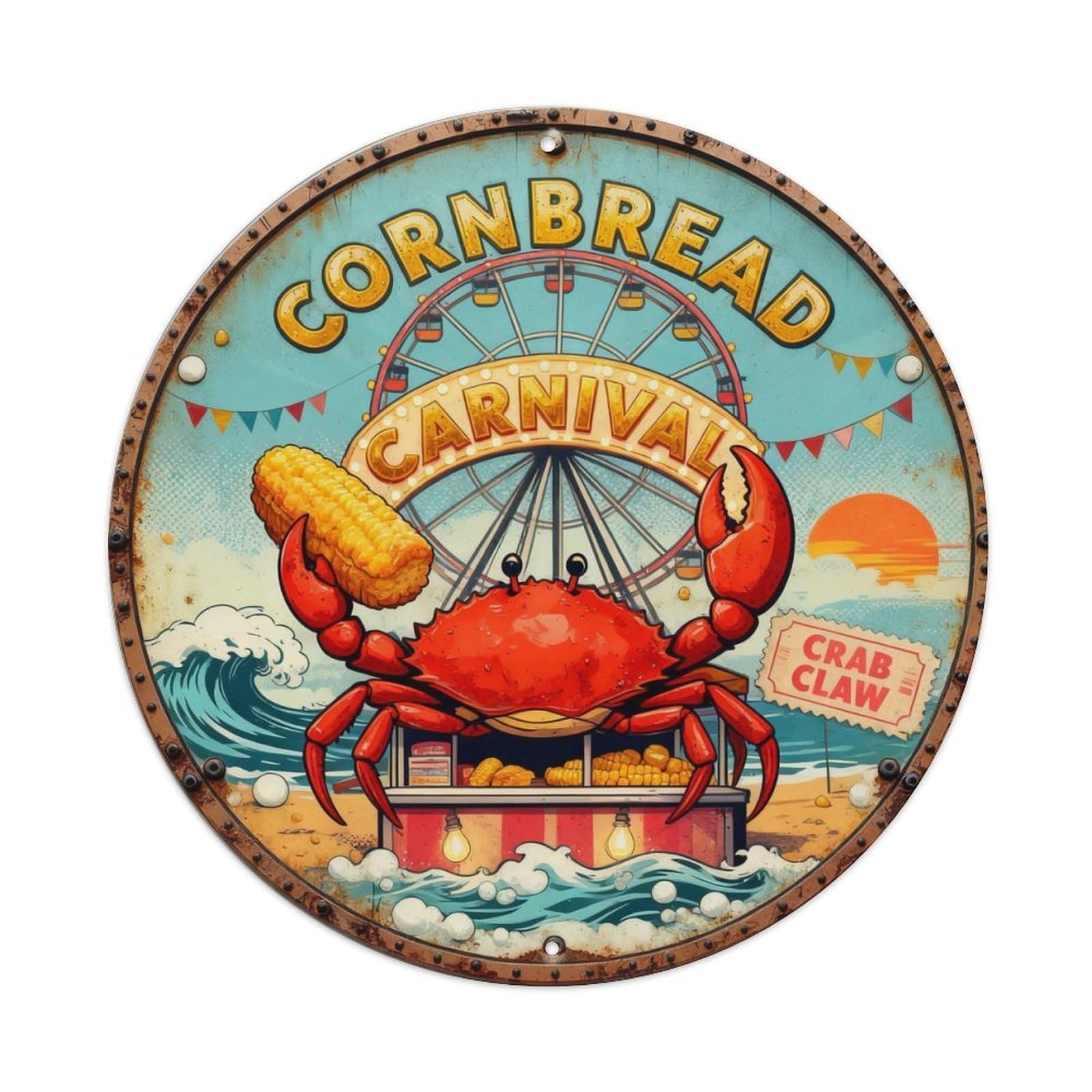Cornbread Carnival Sign Metal Tin Sign Plaque