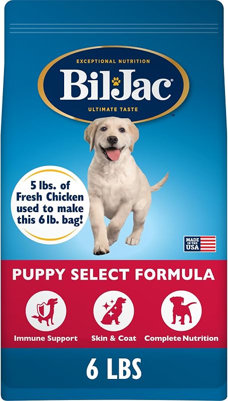 Ração seca para filhotes Bil-Jac Puppy Select com frango fresco e probióticos – 2,72 kg