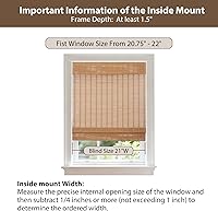 Vista 3 de Sunbox Persiana Romana de Bambú Inalámbrica, Persianas Romanas de Madera Tejida, Persianas de Bambú Natural con Filtrado de Luz para Ventanas