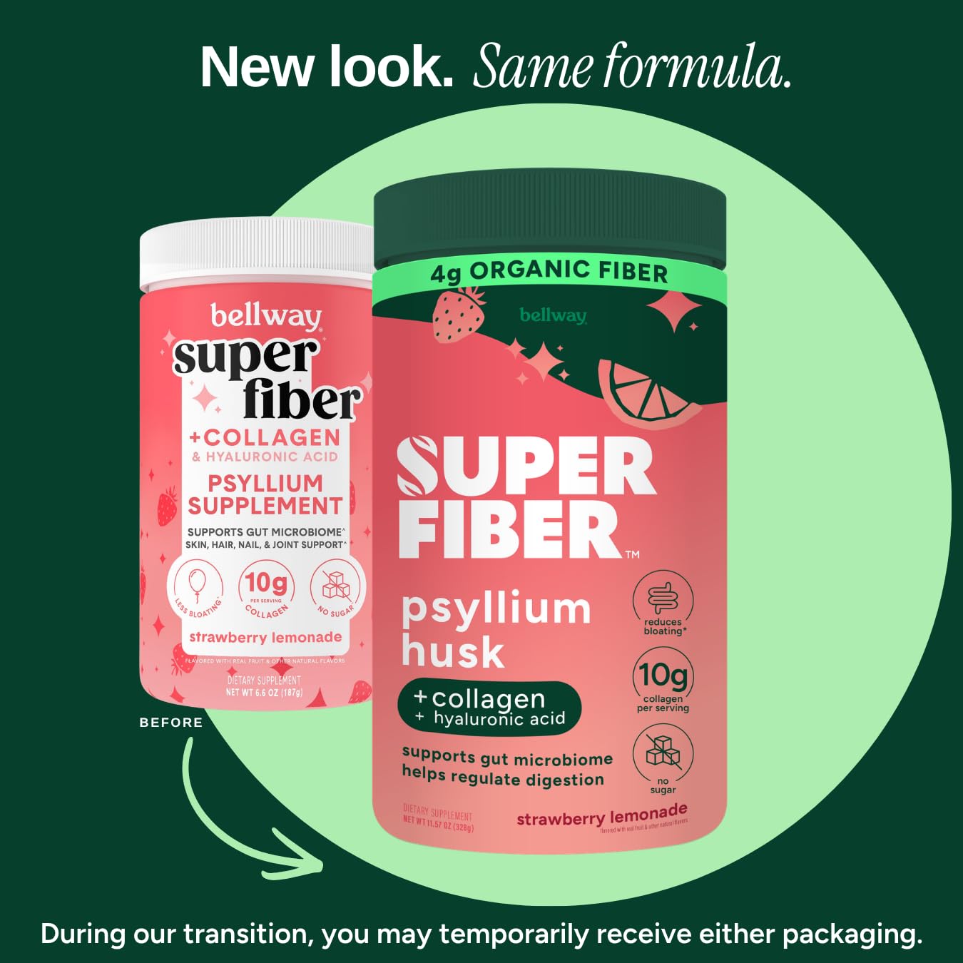 Bellway Super Fiber + Collagen, Sugar-Free Psyllium Husk Powder — Amazon image 2