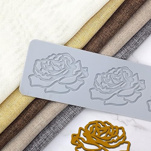Miniatura 5 de TUKE Moldes de silicona de hojas 3D, tapete de fondant para pastel de flores, moldes de hojas, moldes de pastelería, impresión de rosas, molde de de
