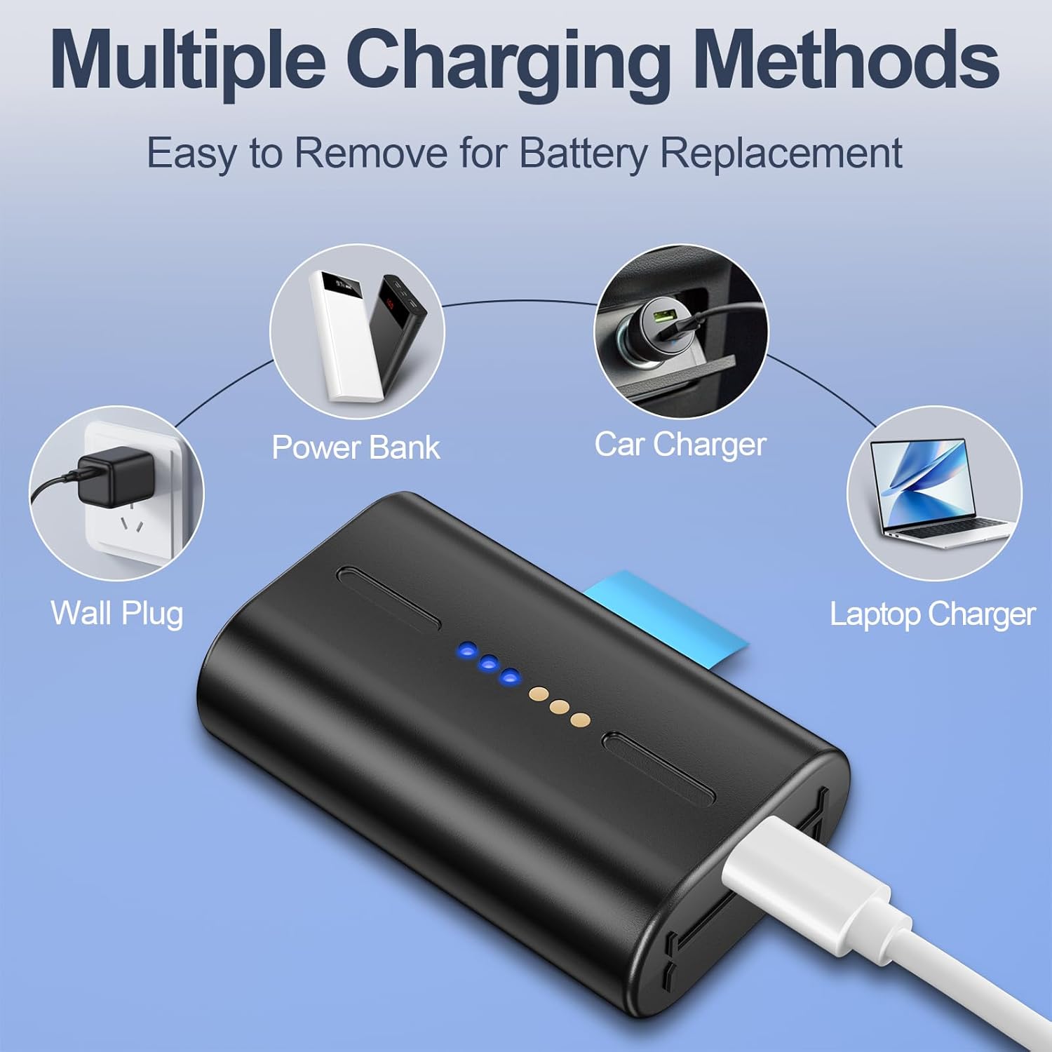 Extra Outdoor Camera Battery Pack 8000mAh with USB-C Charging Cable for SimpliSafe Wireless Outdoor Security Cameras (2-Pack)