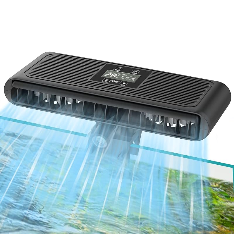 Ventilador Cooler para Aquário com Controle Automático de Temperatura hygger HG140, 3 Velocidades, Preto