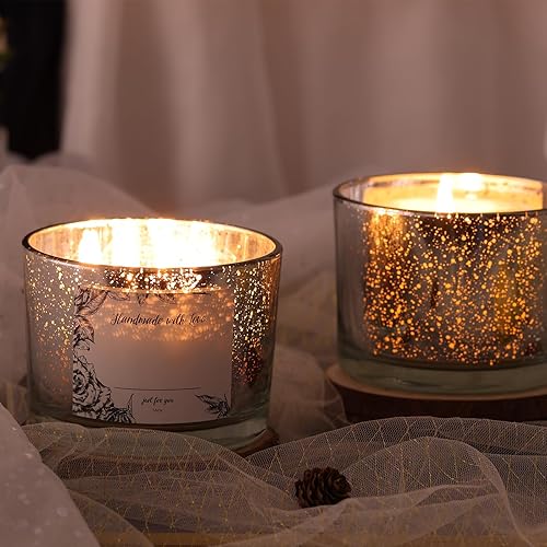 Miniatura 12 de Simeitol Tarros de vela transparentes de 16 onzas para hacer velas, 6 unidades, tarros de vela de vidrio con tapas herméticas de bambú, tarros