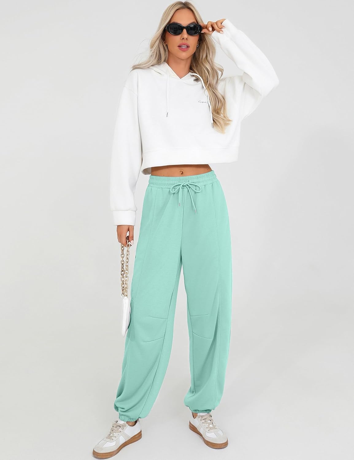 Quenteen Womens Sweatpants Casual High Waist Lightweight Joggers Pants Baggy Lounge Sweat Pants Drawstring Workout Bottoms - Image 7