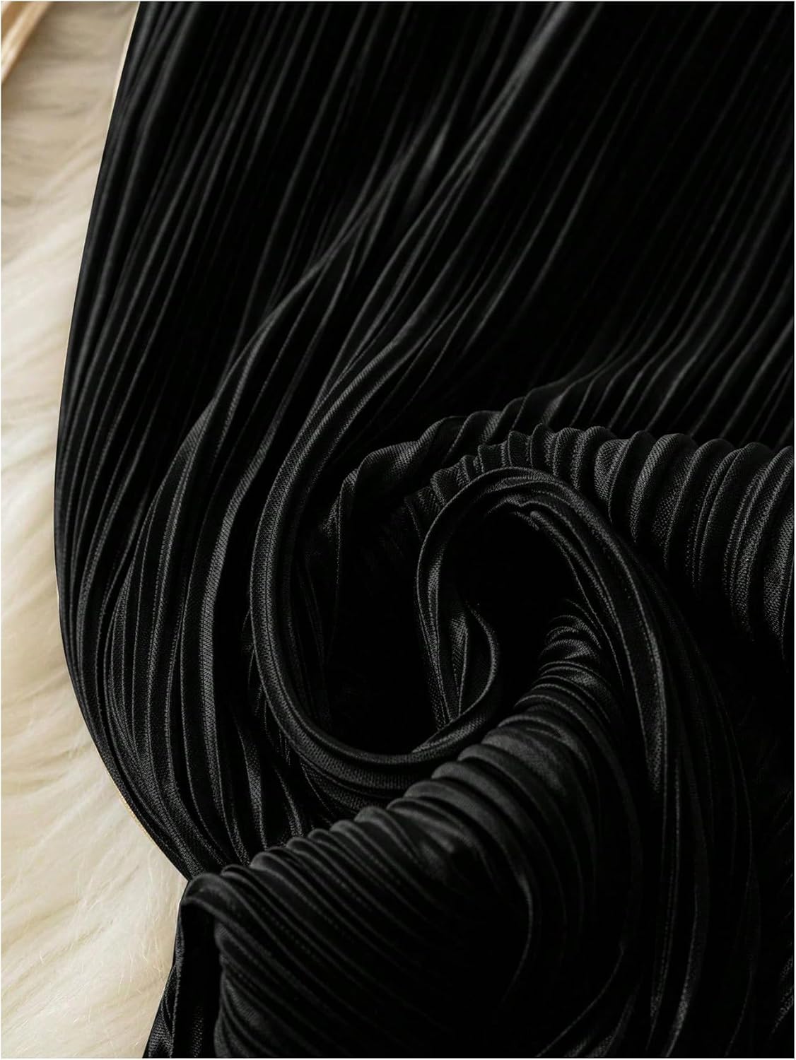 GORGLITTER Women's Silk Satin Wide Leg Pants Dressy Flowy Pleated Trousers Business Casual Work Palazzo Pants Casual - Image 5