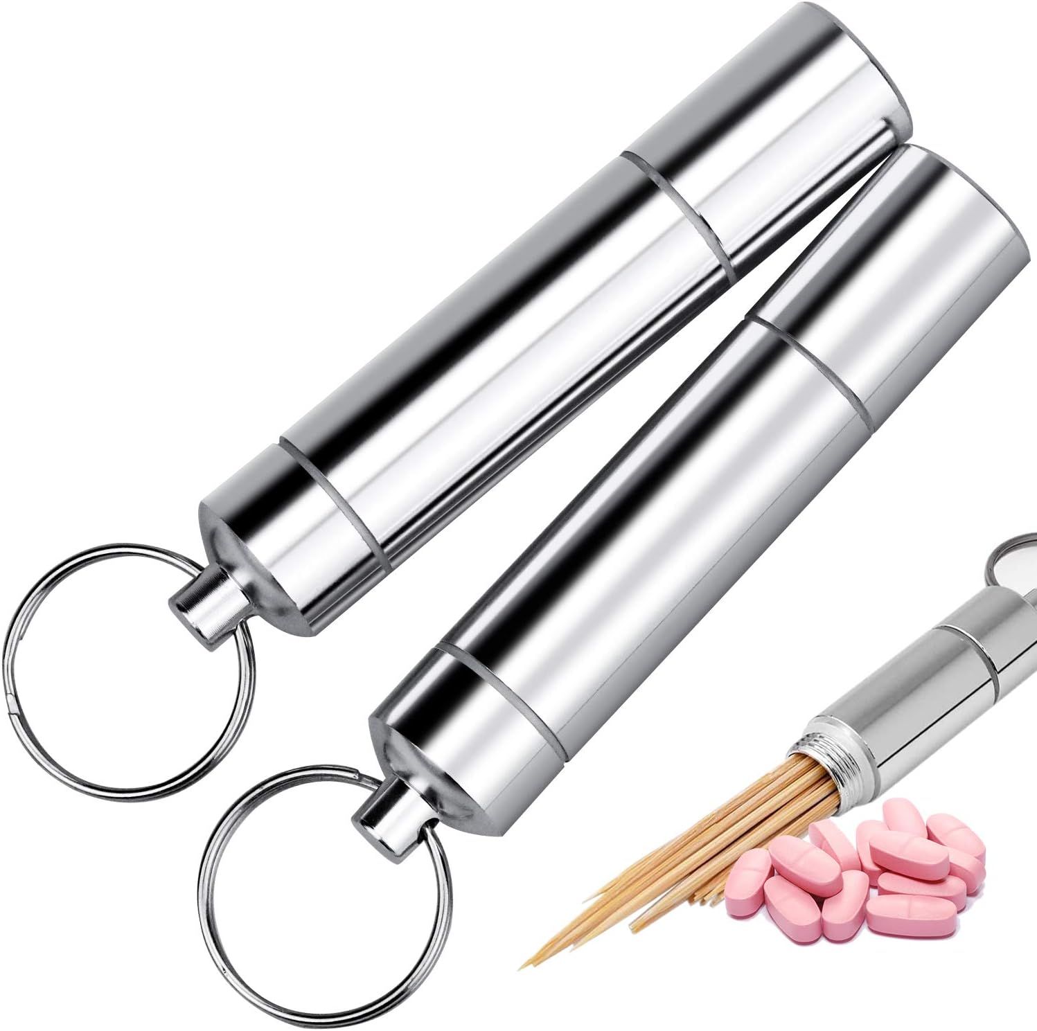 2Pcs Portable Toothpick Holder Waterproof Toothpick Case with Wire