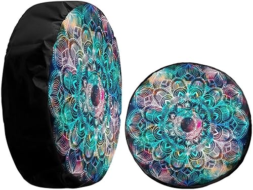 Miniatura 4 de Foruidea Dazzling Mandala - Cubierta de llanta de repuesto bohemia para remolque, RV, SUV y muchos vehículos, 18 pulgadas
