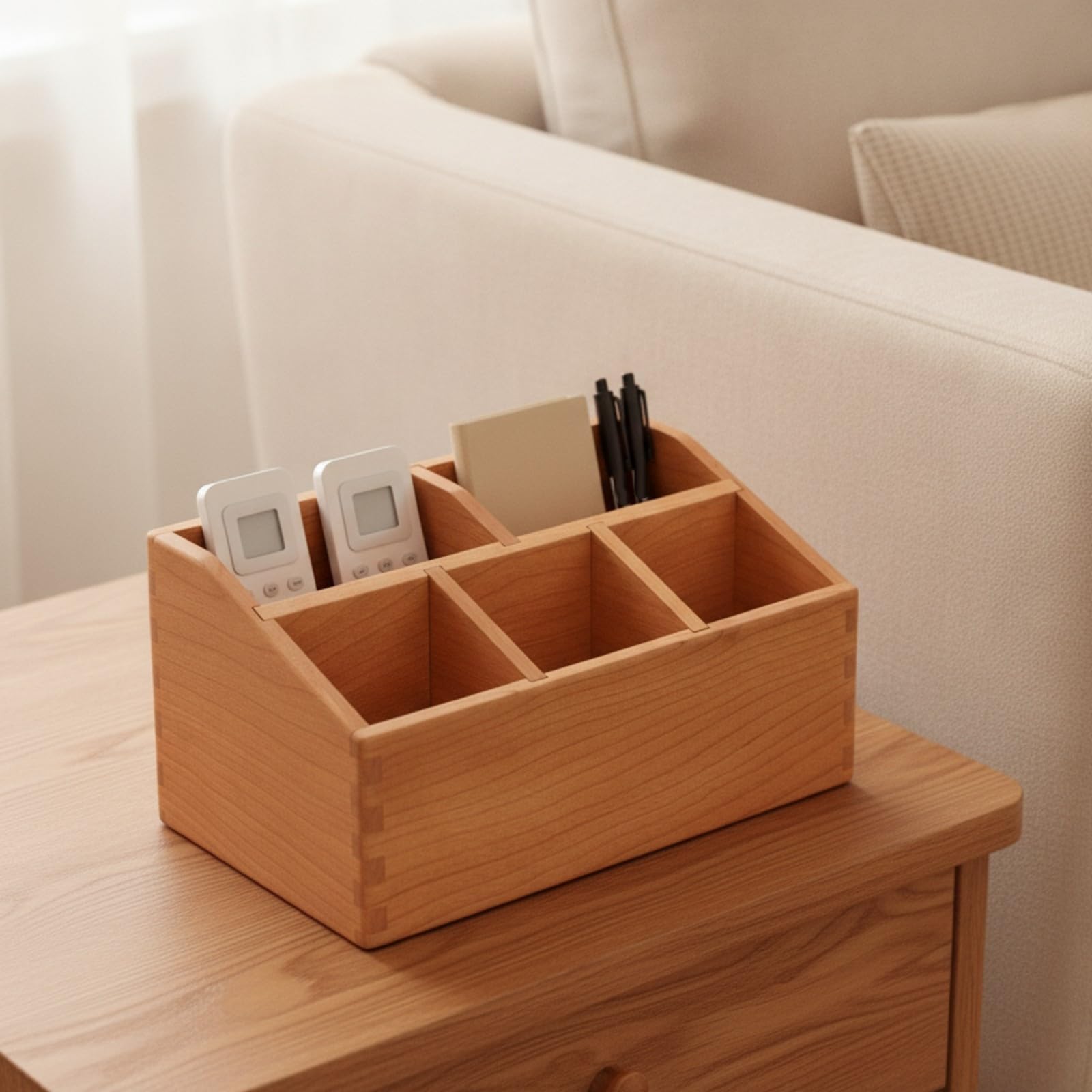 KESOTO Organizador Escritorio con Ranuras | Aspecto y Cálido, Organizador Escritorio con Compartimentos, Lápices, para Recepción, 240x150x85mm