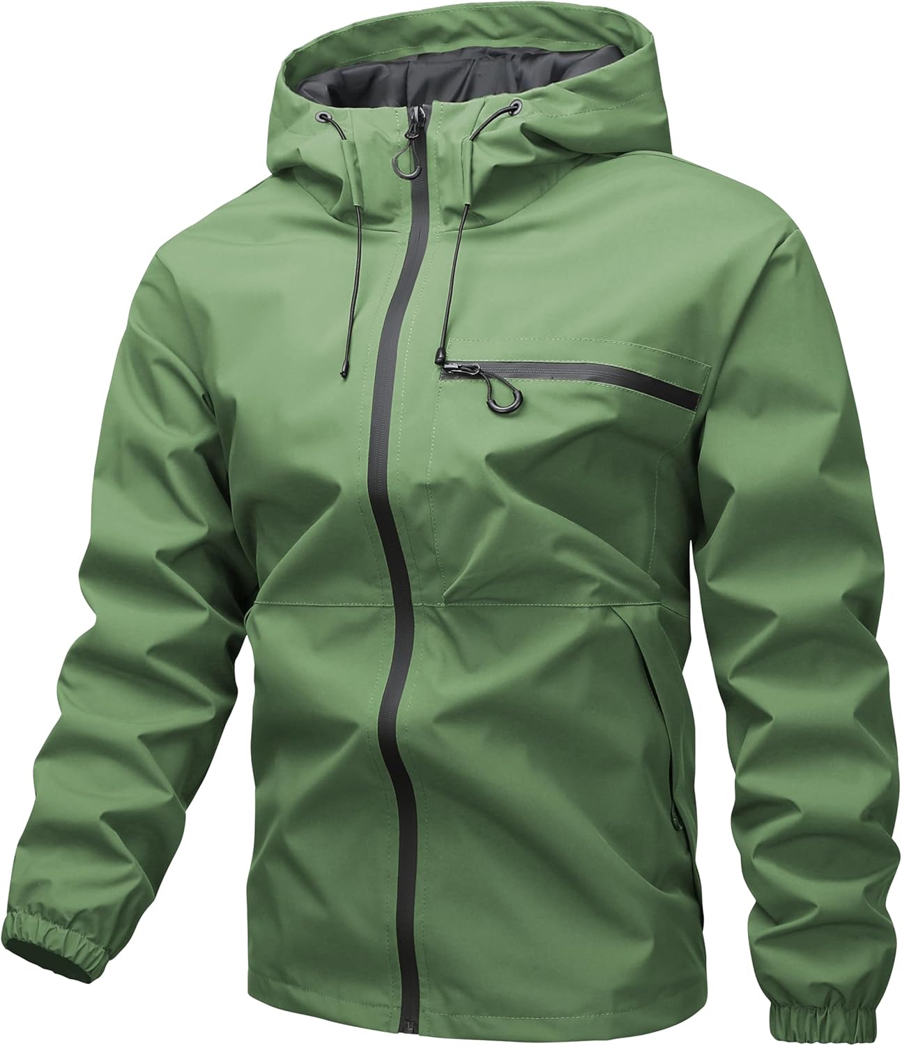 Waterproof Breathable Hooded Jacket Lightweight Hiking Raincoat for Outdoor Sports