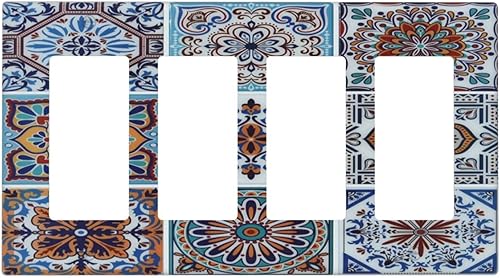 Miniatura 116 de Cubiertas de Interruptor de Luz de 1 Gang Medieval Abstracto Moderno Luna Estrellado Gran Ola Toggle Simple Placa de Pared Cubierta Decorativa de