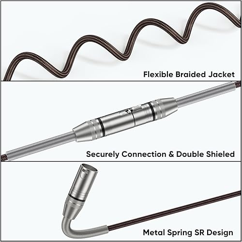 Miniatura 9 de CableCreation Cable XLR de 6 pies, micrófono XLR macho a hembra con cambio de género equilibrado XLR cable de altavoz de micrófono, extensión XLR de