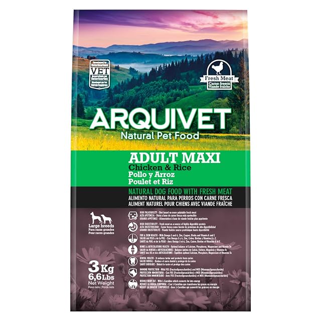 Foto 2 de 8 de Arquivet Adult Maxi Pollo y Arroz, 3 kg (Paquete de 1)