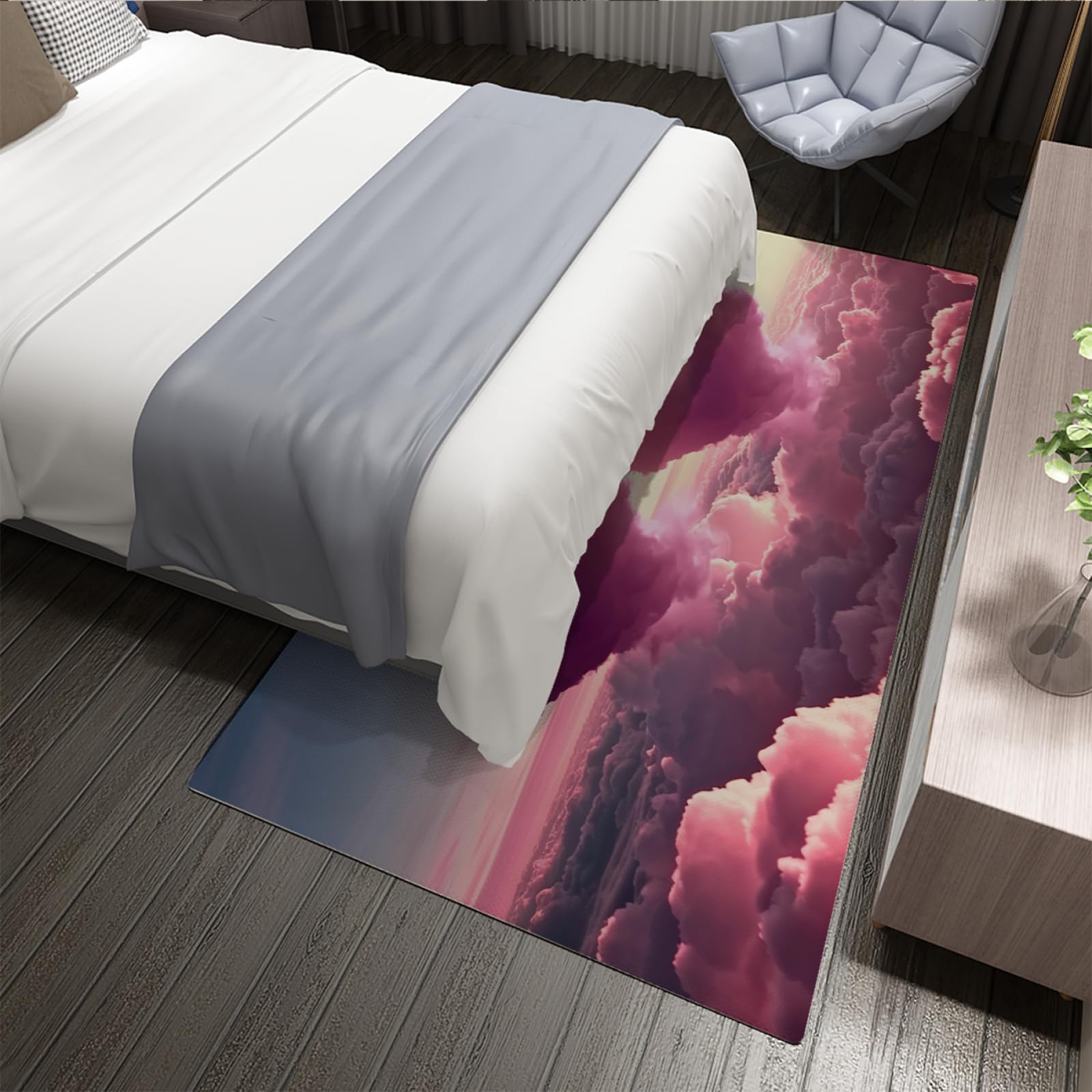 Walentynkowe dywany romantyczna miłość obszar dywan różowy puszyste chmury nadruk dywan do salonu sypialni dekoracja ślubna mata podłogowa 120 x 170 cm