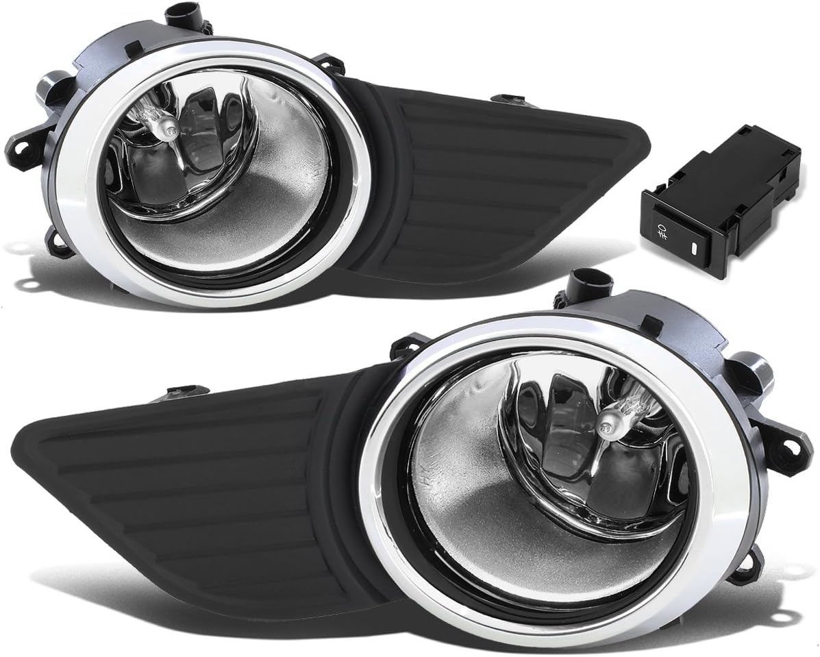 Auto Dynasty Fog Lights Assembly Compatible with 2011-2017 Sienna Front Bumper Driving Fog Lamps w/Switch and Bezel, Driver and Passenger Side, Amber Lens 12 13 14 15 16