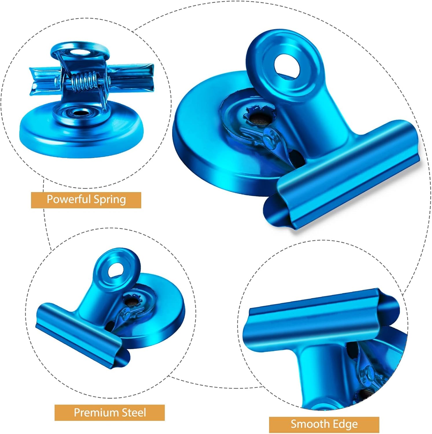 Artcut 8 Pack Blue Clips, Strong Clips for Fridge