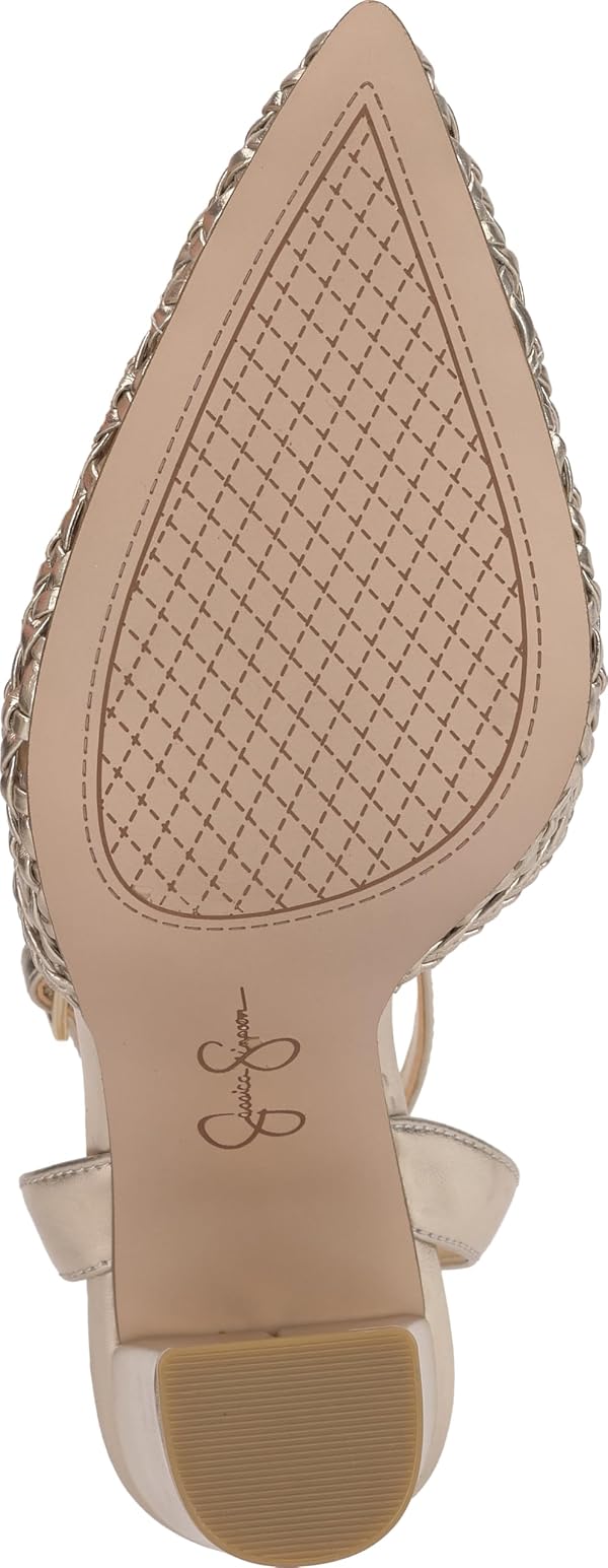 Jessica Simpson Nariro Woven Pointed Toe Pump, Champagne, 6.5 by Jessica Simpson - Image 2
