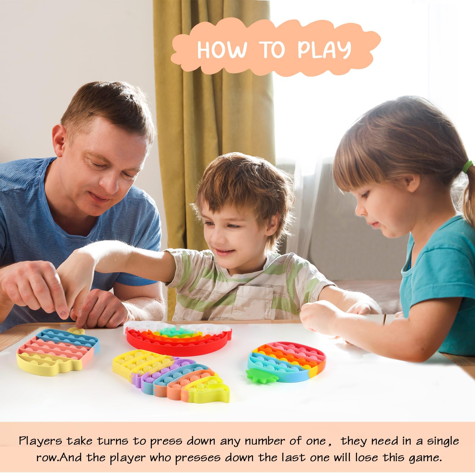 4 giocattoli sensoriali per bambini piccoli giocattoli sensoriali in silicone per spremere bolle arcobaleno sollievo dall'ansia giocattolo antistress per bambini e adulti regalo