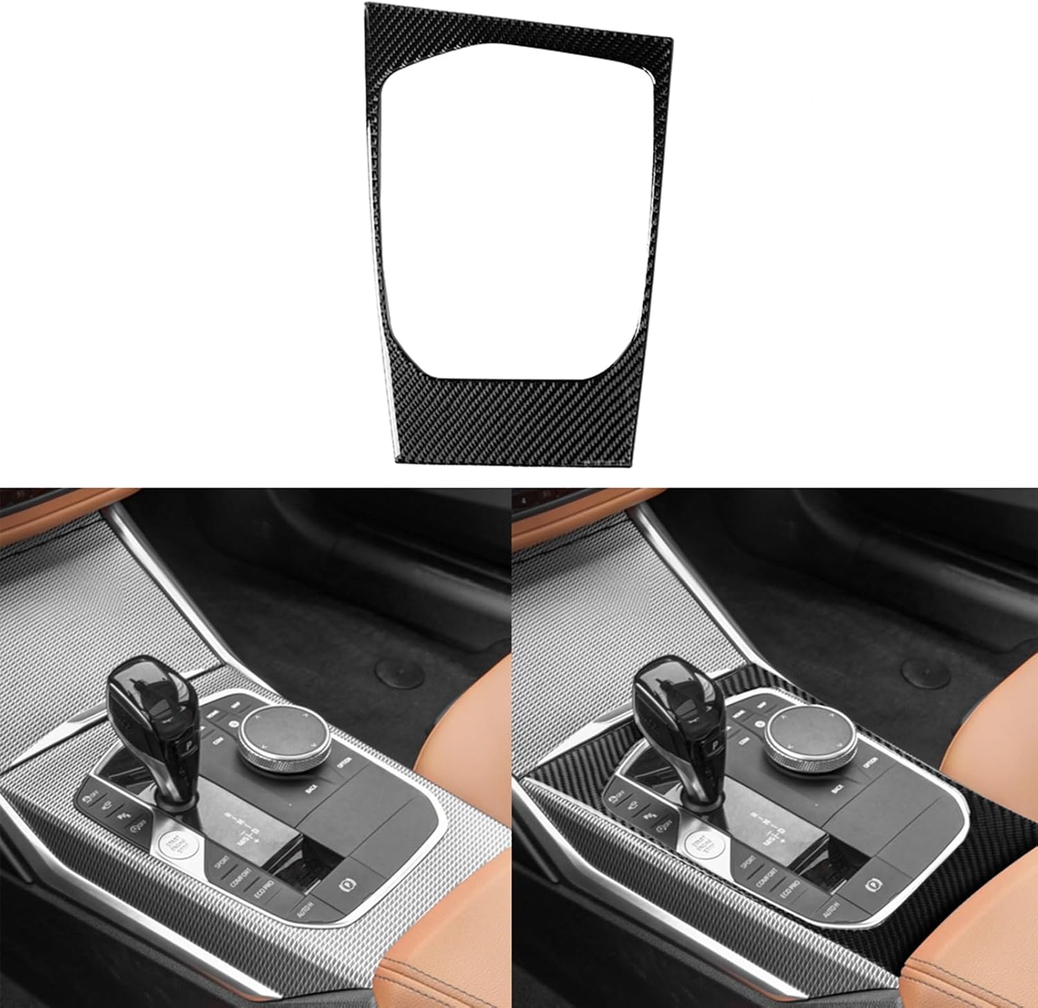 NVCNX Real Carbon Fiber Compatible with BMW 4 Series 430i M440i xDrive M4 2021-2025 2022 2023 2024 G22 G23 G26 G82 G83 Accessories Car Gear Shift Panel Frame Trim Cover Interior Trim Sticker Decal 1PC