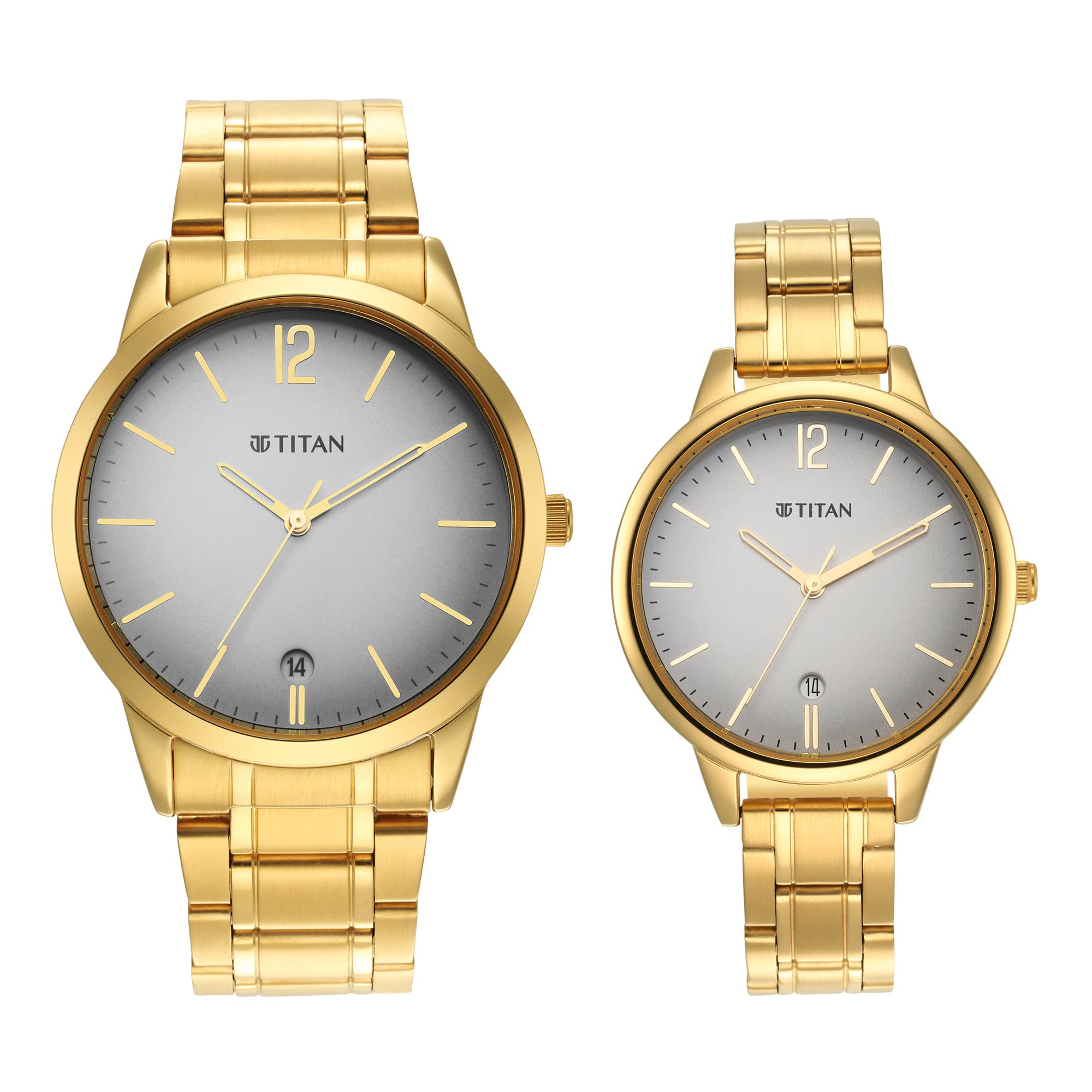 Titan Men Stainless Steel Analog Gray Dial Watch-18062617Ym01, Band Color-Gold (B09P1PMBCV) Amazon Price History, Amazon Price Tracker