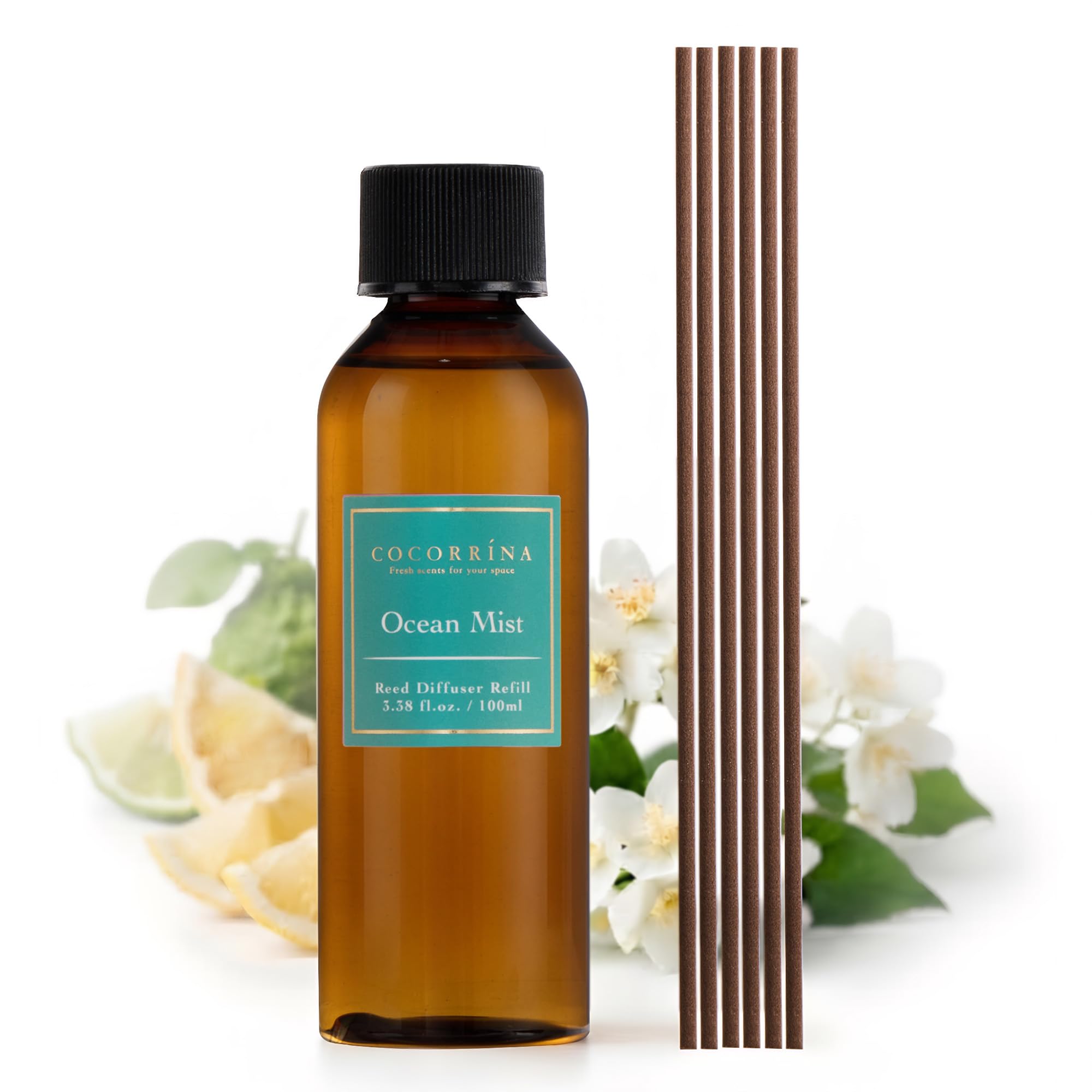 COCORRÍNA Reed Diffuser Refill, Ocean Mist, 3.38 fl oz, 6 Reeds