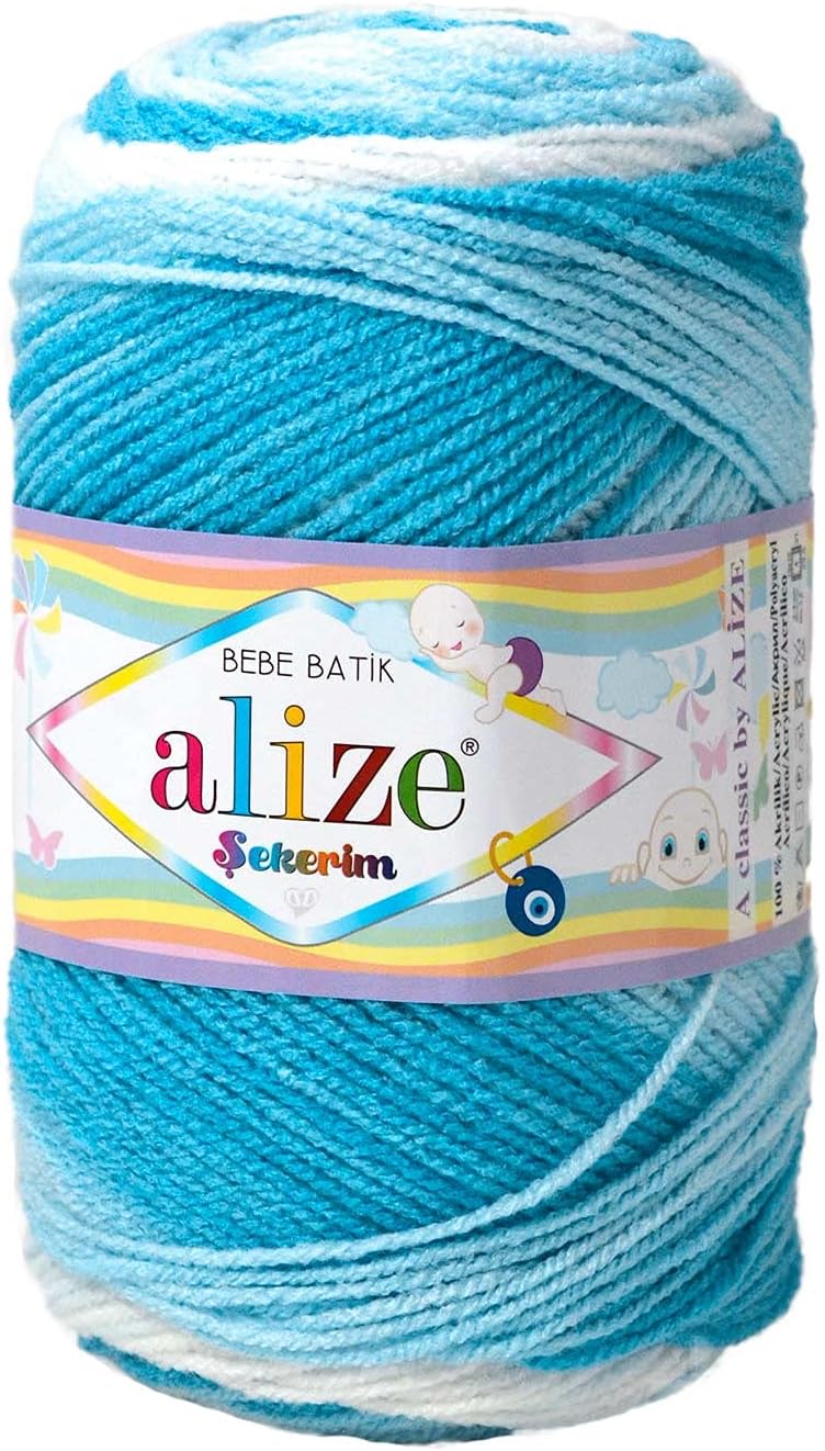 maDDma100g Knitting Yarn Alize Sekerim Bebe Batik Knitting Wool Baby Wool Crochet Yarn Choice of Colours 2130