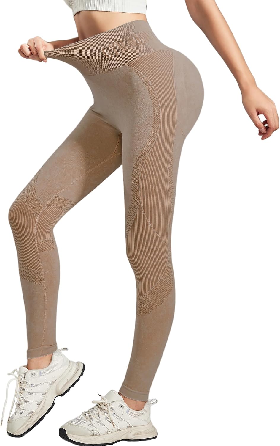 Leggings Femme HASAIKA Taille Haute - Effet Sculptant 3D - Pour Yoga, Fitness - Tissu Extensible Et Respirant - Coupe Confortable