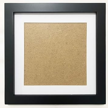 ZXT-parts 8x8 Picture Frames Black Square, 6x6 Picture Frame with Mat, Solid ...