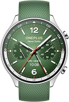 2R watch with Wear OS 4, Snapdragon W5 chipset, up to 100 hours of battery life, 1.43" AMOLED display, 100+ sport modes, dual frequency GPS, green
