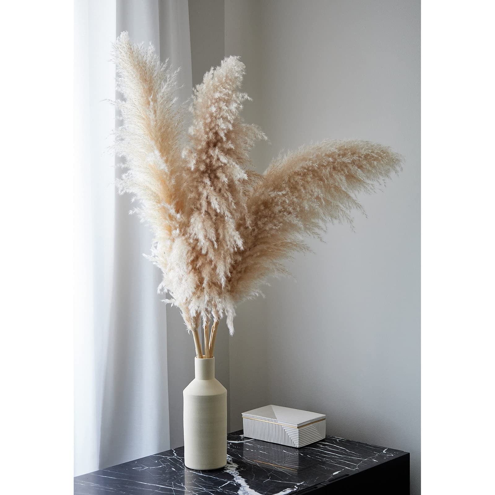 Pampasgras Deko Pampasgras, 80 cm, groß, flauschig, getrocknete Pampasblume, Weihnachtsdekoration for Zuhause, Hochzeit, Familie, Gartenparty Trockenblumen(5pcs)