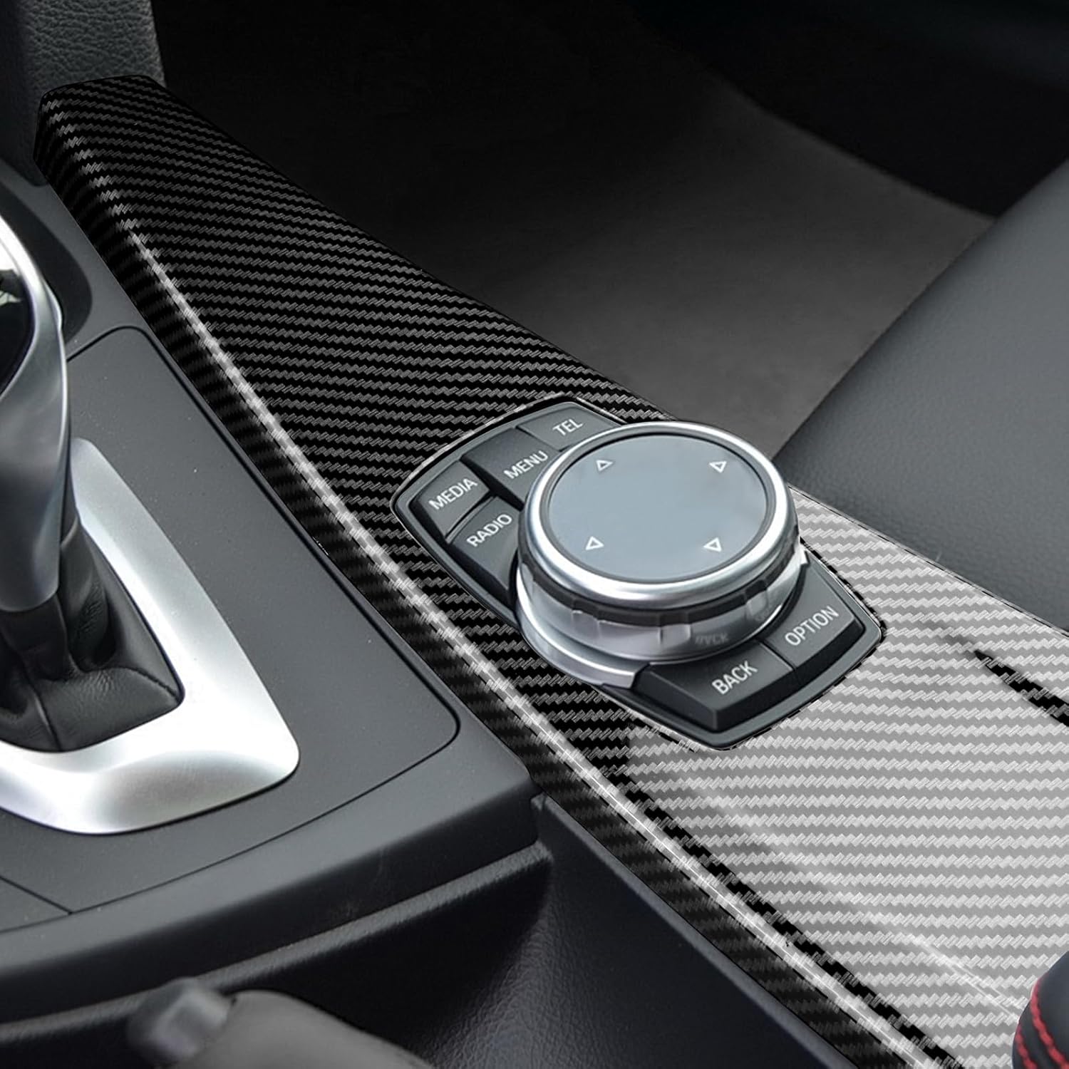 for BMW Multimedia Panel Cover, ABS Carbon Fiber Style Car Center Console Decorative Cover for BMW F30 F31 F32 F34 F36 328i 320i 335i 330i 435i 420i 430i 440i 425i, Not for F33 image 5 of 8 B0DBQBX24N