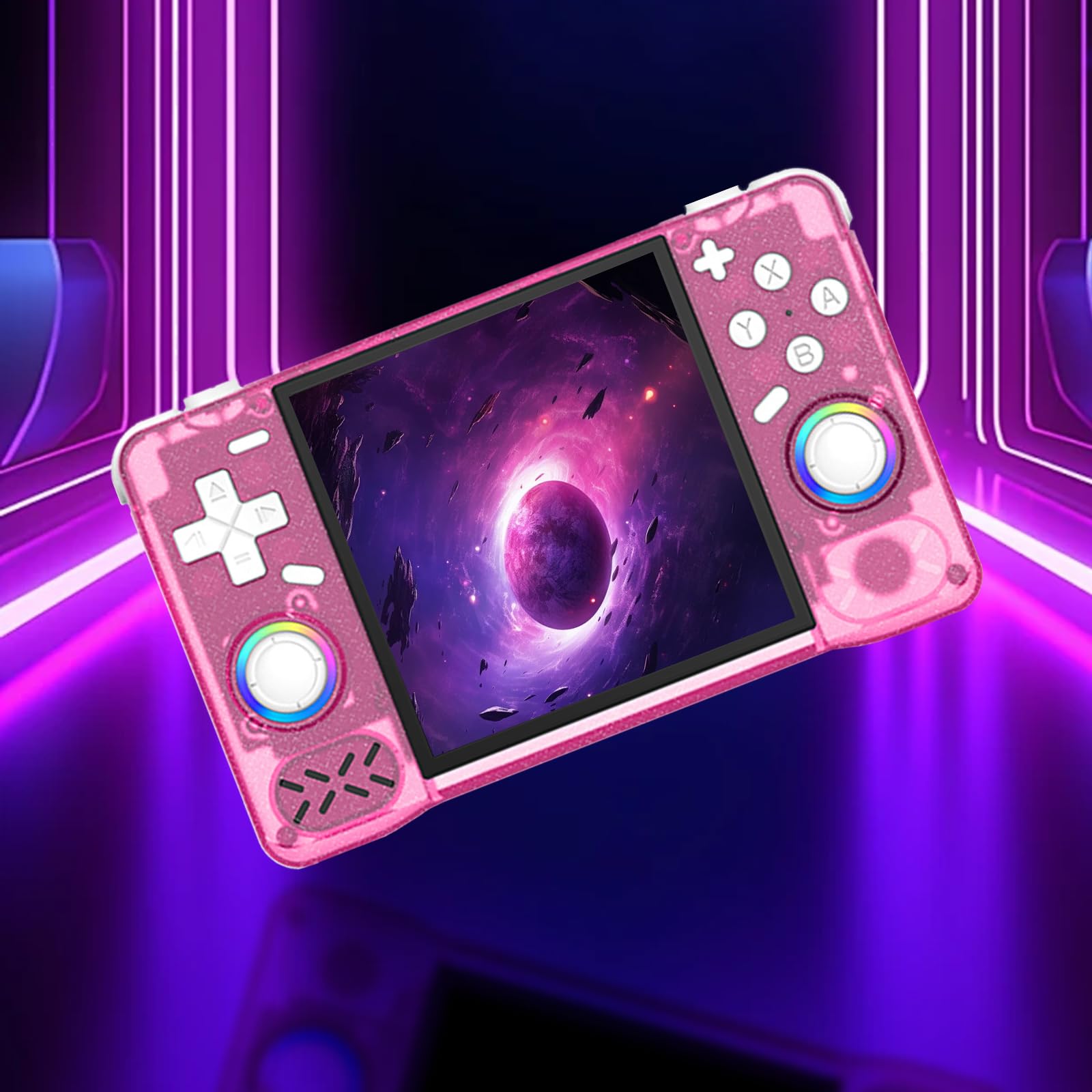 Console di gioco portatile con schermo HD da 4", 128 G, Wi-Fi, rosa, giochi retrò | Console di gioco portatile leggera e portatile, molti giochi retrò, multiplayer, lunga durata, ideale in viaggio