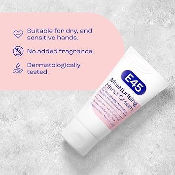 E45 Daily Moisturising Hand Cream, 50 ml (Pack of 1)