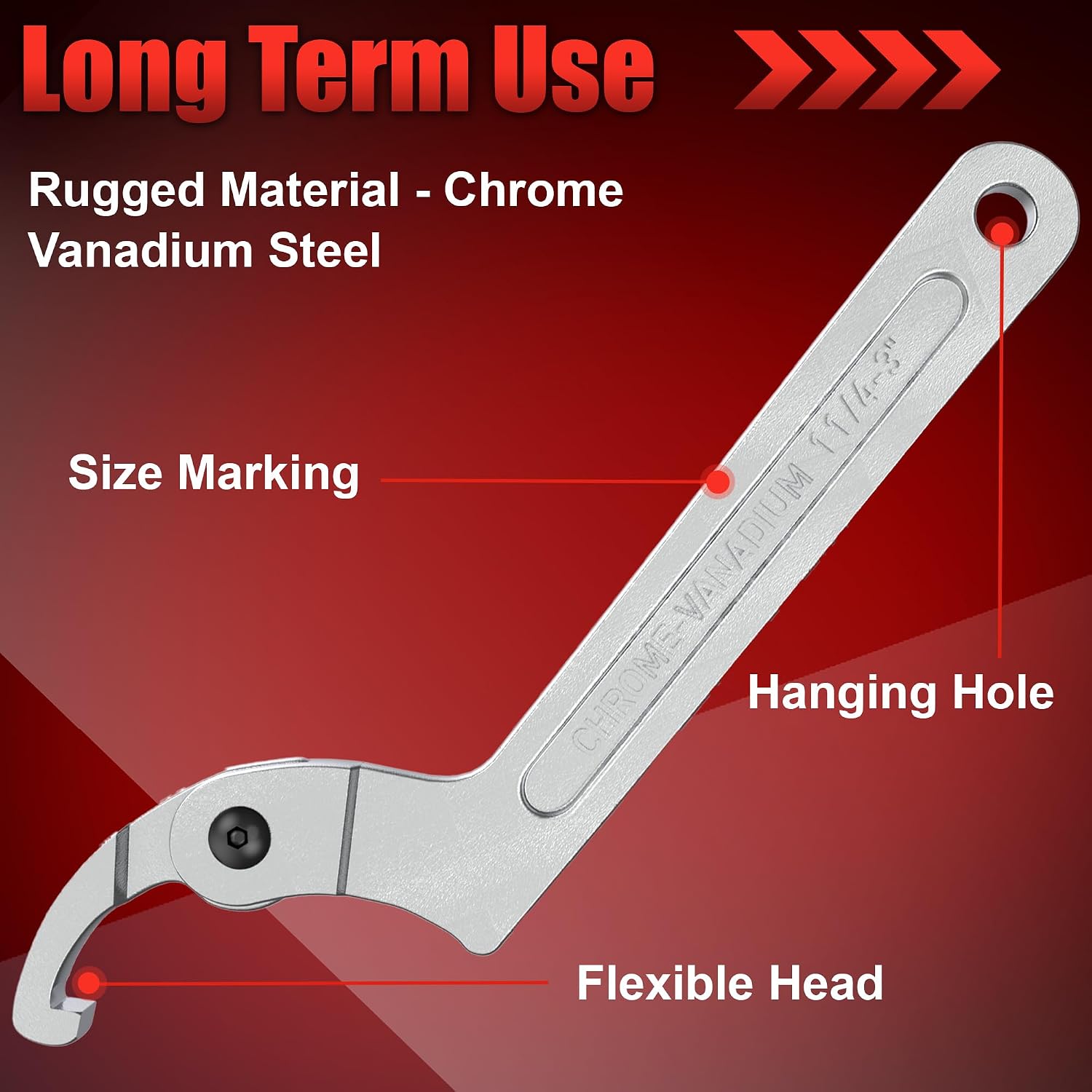 Adjustable Spanner Wrench Set, 8pcs Motorcycle Coilover Shock Adjustment Tool Hook C Spanner Wrench for Pipes Heating, Cars Suspension System