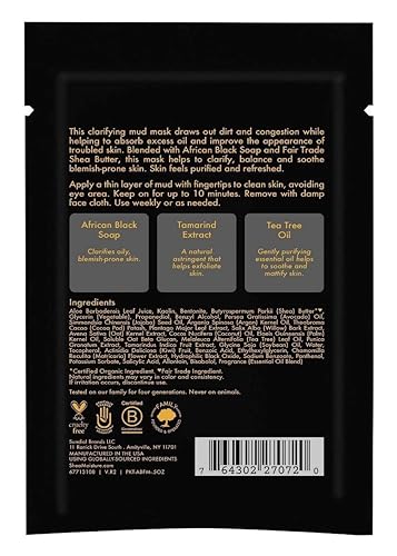 Miniatura 2 de SHEA MOISTURE - Máscara de barro de jabón negro africano, 0.5 onzas (12 piezas)