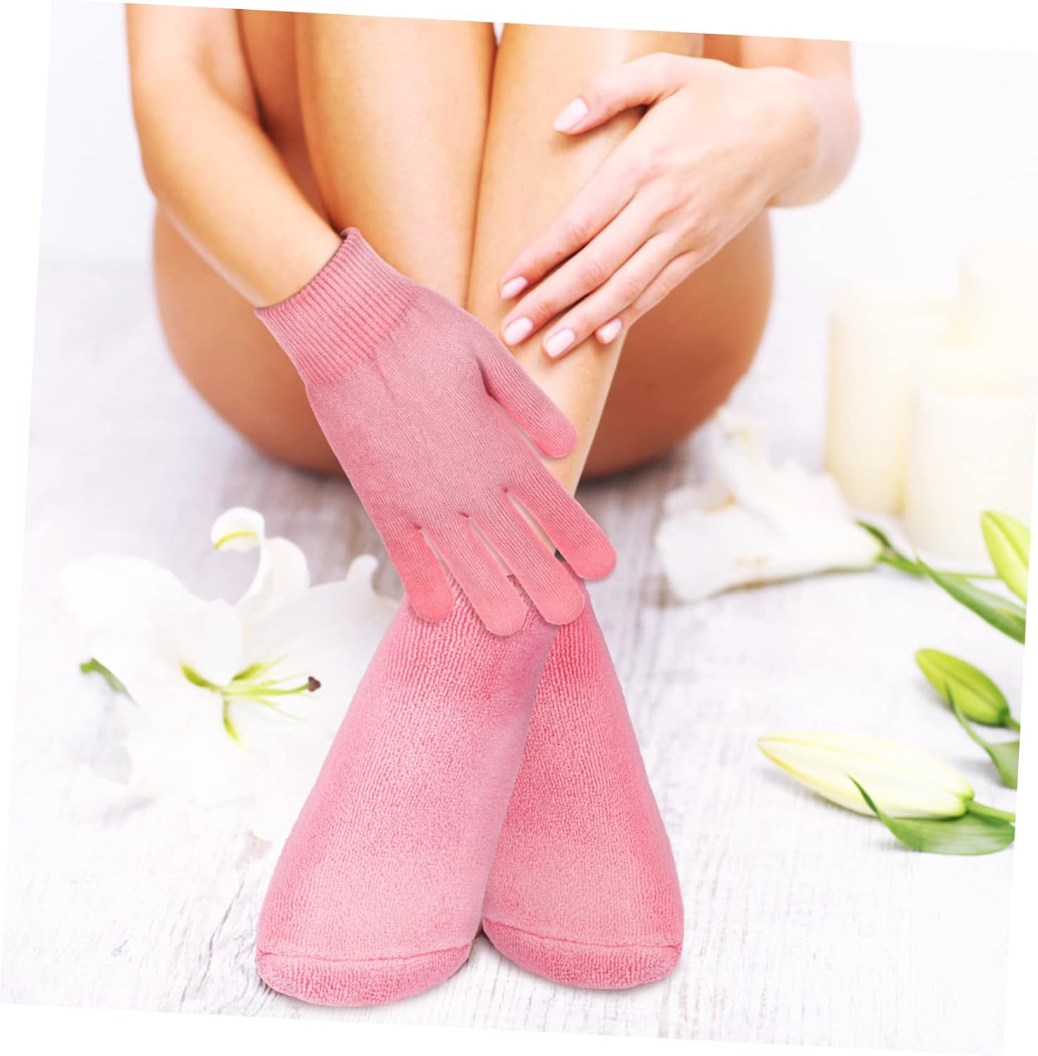 Moisturizing Therapy Socks Gloves 2 Sets Spa Moisturizing Foot Hand Care Remover Soft Cotton